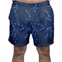 Seamless Pattern Of Glowing Circuit Board Neon Technology Men s Shorts View1