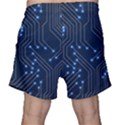 Seamless Pattern Of Glowing Circuit Board Neon Technology Men s Shorts View2