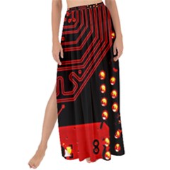 Red Circuit Board Texture Red Circuit Digital Texture Circuit Board Red Technology Maxi Chiffon Tie-up Sarong by Loisa77