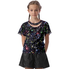 Universe Star Planet Galaxy Kids  Front Cut T-shirt by Ravend