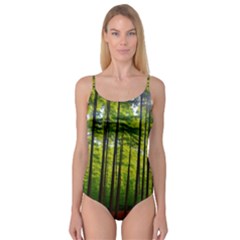 Green Forest Jungle Trees Nature Sunny Camisole Leotard  by Ravend