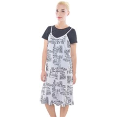 Blackboard Algorithms Black And White Pattern Camis Fishtail Dress by dflcprintsclothing