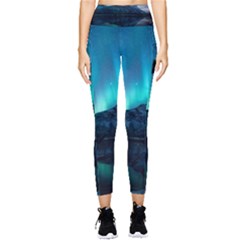 Aurora Borealis Mountain Reflection Pocket Leggings  by Grandong