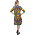 Dead Dancing Bears Grateful Dead Pattern Long Sleeve Mini Shirt Dress View2