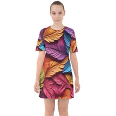 Autumn Sixties Short Sleeve Mini Dress by zappwaits