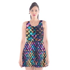 Rainbow Scales Scoop Neck Skater Dress by zappwaits