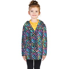 Rainbow Scales Kids  Double Breasted Button Coat by zappwaits