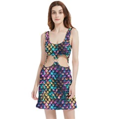 Rainbow Scales Velour Cutout Dress by zappwaits