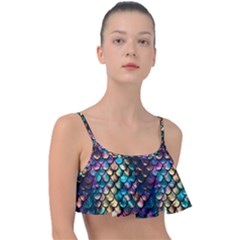 Rainbow Scales Frill Bikini Top by zappwaits