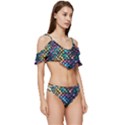 Rainbow Scales Ruffle Edge Tie Up Bikini Set	 View3