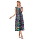 Rainbow Scales V-Neck Drawstring Shoulder Sleeveless Maxi Dress View3