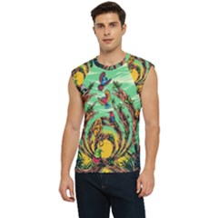 Monkey Tiger Bird Parrot Forest Jungle Style Men s Raglan Cap Sleeve T-shirt by Grandong