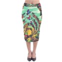 Monkey Tiger Bird Parrot Forest Jungle Style Velvet Midi Pencil Skirt View1