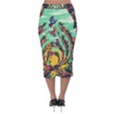 Monkey Tiger Bird Parrot Forest Jungle Style Velvet Midi Pencil Skirt View2