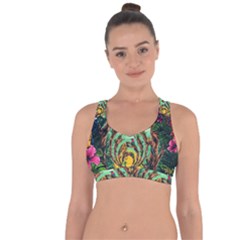 Monkey Tiger Bird Parrot Forest Jungle Style Cross String Back Sports Bra by Grandong