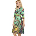 Monkey Tiger Bird Parrot Forest Jungle Style Classy Knee Length Dress View3