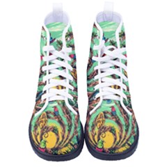 Monkey Tiger Bird Parrot Forest Jungle Style Kid s High-top Canvas Sneakers by Grandong