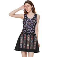 Chartres Cathedral Notre Dame De Paris Stained Glass Inside Out Racerback Dress by Grandong