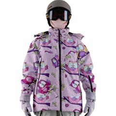 Owls Bird Animal Pattern Women s Zip Ski And Snowboard Waterproof Breathable Jacket by Loisa77