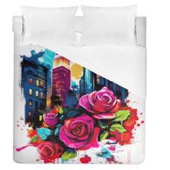 City Rose 2-gigapixel-art-scale-4 00x Duvet Cover (queen Size) by BrightWear