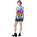 Swirl Twirl Design Pattern Waves Halter Asymmetric Satin Top View2