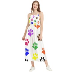 Pawprints Paw Prints Paw Animal Boho Sleeveless Summer Dress by Apen