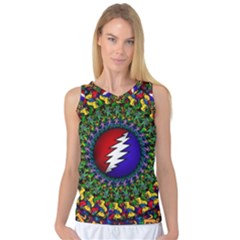 Grateful Dead Bear Pattern Women s Basketball Tank Top by Maspions