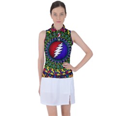 Grateful Dead Bear Pattern Women s Sleeveless Polo T-shirt by Maspions