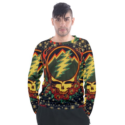 Grateful Dead Scarlet Fire Men s Long Sleeve Raglan T-shirt by Perong