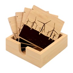 Wind Giants At Twilight Bamboo Coaster Set by Tellerarts