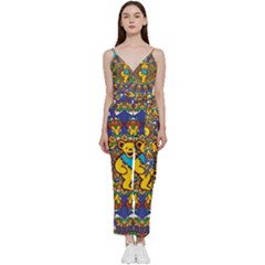 Dead Dancing Bears Grateful Dead Pattern V-neck Camisole Jumpsuit by Grandong