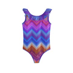 Pattern Chevron Zigzag Background Kids  Frill Swimsuit by Grandong