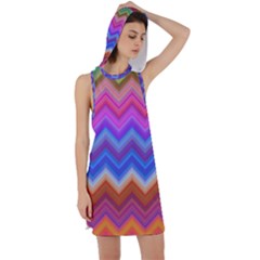 Pattern Chevron Zigzag Background Racer Back Hoodie Dress by Grandong