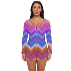 Pattern Chevron Zigzag Background Long Sleeve Boyleg Swimsuit by Grandong