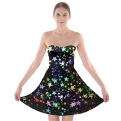 Christmas-star-gloss-lights-light Strapless Bra Top Dress by Grandong