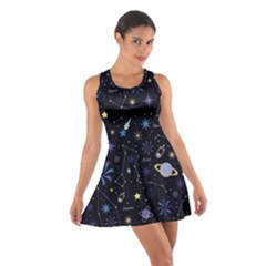 Starry Night  Space Constellations  Stars  Galaxy  Universe Graphic  Illustration Cotton Racerback Dress by Grandong