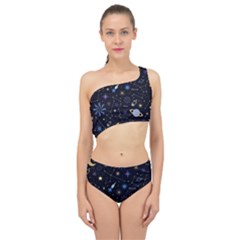 Starry Night  Space Constellations  Stars  Galaxy  Universe Graphic  Illustration Spliced Up Two Piece Swimsuit by Grandong