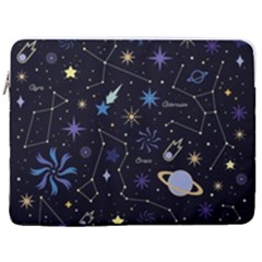 Starry Night  Space Constellations  Stars  Galaxy  Universe Graphic  Illustration 17  Vertical Laptop Sleeve Case With Pocket by Grandong