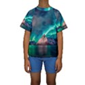 Amazing Aurora Borealis Colors Kids  Short Sleeve Swimwear View1