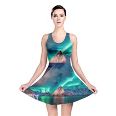 Amazing Aurora Borealis Colors Reversible Skater Dress by Grandong