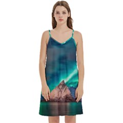 Amazing Aurora Borealis Colors Mini Camis Dress With Pockets by Grandong