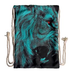 Angry Male Lion Predator Carnivore Drawstring Bag (large) by Ndabl3x