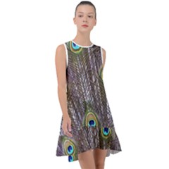 Peacock Bird Feathers Plumage Peacock Frill Swing Dress by Perong