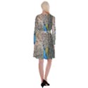 Peacock Bird Animal Peafowl Long Sleeve Velvet Front Wrap Dress View2