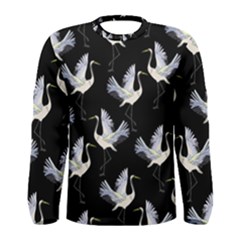 Crane Pattern Men s Long Sleeve T-shirt by Bedest