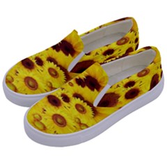 Beautiful Sunflowers Kids  Canvas Slip Ons by Ket1n9