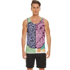 Brain Heart Balance Emotion Men s Wide Collar Tank Top by Maspions