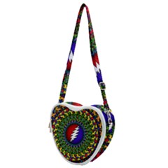 Grateful Dead Bear Pattern Heart Shoulder Bag by Maspions