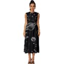 Black Space Drawing Art Planet Drawing Stars Black Space Galaxy Outer Space Sleeveless Round Neck Midi Dress View1