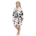 Dog Paw Vector Seamless Pattern With Hearts Kids  Long Sleeve Velvet Lounge Robe View2